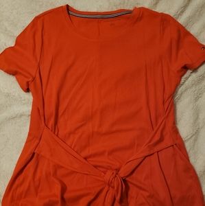 Tommy Hilfiger Twist Front Tie Top - Lg Orange
